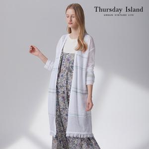 [Thursday Island] 여성 스트라이프 로브 롱가디건(T214MCD231W)