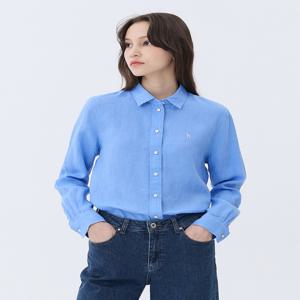 [헤지스 여성] [[24SS]] WSSH4BS05B1 [린넨100%][스테디셀러]라이트블루  린넨 긴팔셔츠