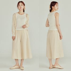 [브리치] 예뻐너 /  1 +1  7부 린넨 밴딩 와이드 팬츠