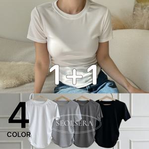 [브리치]  /  1 + 1상품  여성 쿨티셔츠 시원한 굴림티/ 4color
