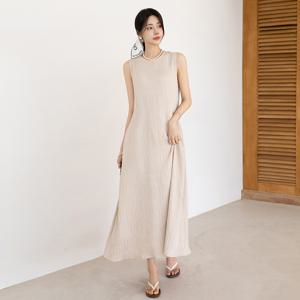 링클프리 플리츠 백트임 롱 원피스 #38809