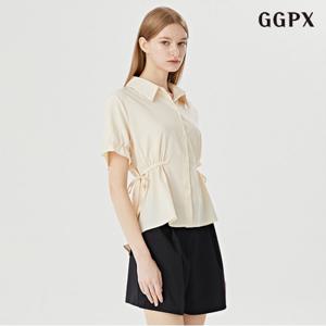 정상가:59,000원 | 페미닌 소매 퍼프 사이드 리본 여성 블라우스 (GOABA020D)