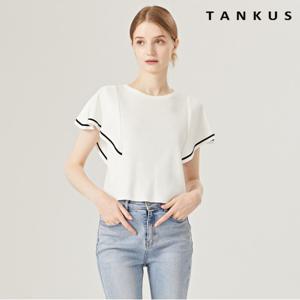 정상가:29,000원 | 페미닌 날개 슬리브 라운드 반팔 니트 (TW2KP011L0)