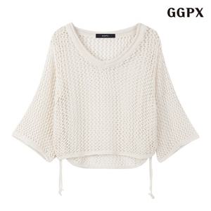 정상가:59,000원 | 그물 셔링 V넥 썸머 데일리 크롭 긴팔 니트 (GOBKT026D)
