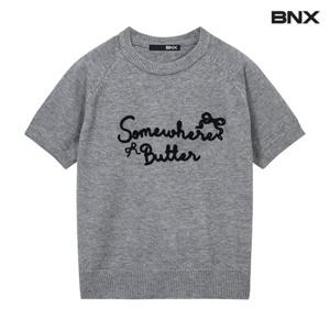 정상가:59,000원 ㅣ 레터링 자수 레글런 니트 (BX2KP001L0)