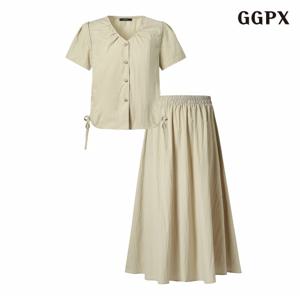 정상가:89,000원 ㅣ 벌룬 블라우스 롱 스커트 셋업 (GPBOW047D)