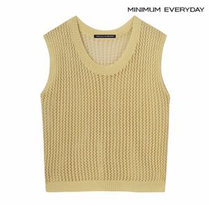 정상가:49,000원 ㅣ [미니멈 에브리데이]그물 펀칭 민소매 니트 (EB2KT036D)