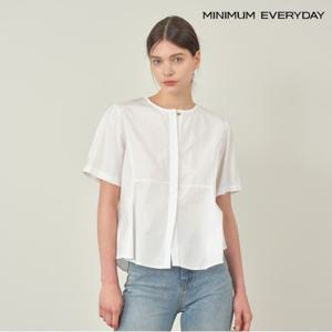 정상가:69,000원 ㅣ [미니멈 에브리데이]하트 버튼 포인트 반팔 셔츠 (EB2BA047D)