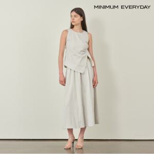 정상가:119,000원 ㅣ [미니멈 에브리데이]사이드 트임 민소매 블라우스 밴딩 스커트 셋업 (EB2OW059D)