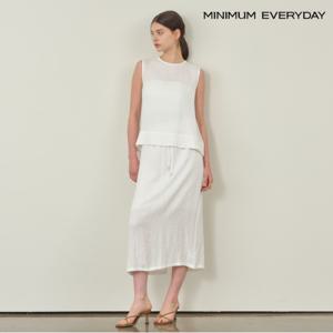 정상가:119,000원 ㅣ [미니멈 에브리데이]린넨 민소매 블라우스 H라인 밴딩 스커트 셋업 (EB2OW060D)