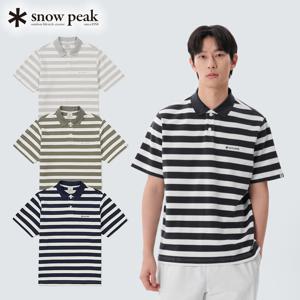 스노우피크 코튼 스트라이프 폴로 티셔츠 S25MMFPS49 피크캠핑