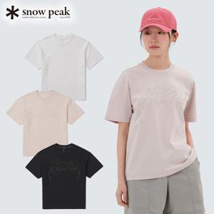 스노우피크 아스킨 여성 발포 레터링 반팔 티셔츠 S25MWFTS87 피크캠핑
