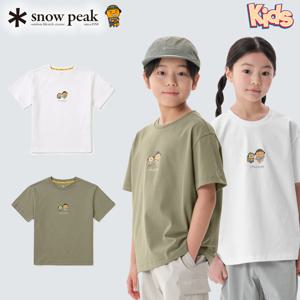 스노우피크 X 카카오프렌즈 라이언과 춘식이 키즈 반팔 티셔츠 S25MKFTS99