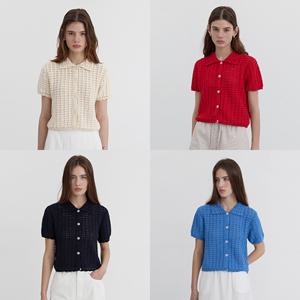 던스트 UNISEX OPEN COLLAR CROCHET CARDIGAN_UDSW5B123