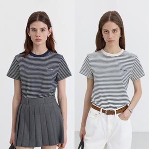 던스트 ESSENTIAL STRIPE LOGO T-SHIRT_UDTS5B232