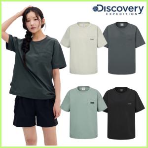 [디스커버리] DWRS82053 프레시벤트 우븐 여성 가슴포켓 반팔티셔츠