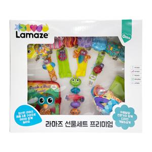 라마즈 선물세트 프리미엄 27750  돌선물 백일선물 아기선물 (뮤지컬애벌레+촉각주사위+손발목딸랑이+흔들애벌레+헝겊책)