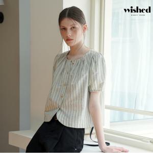 정상가:59000원ㅣ스트라이프 퍼프 소매 썸머 블라우스 (WICBBL034)
