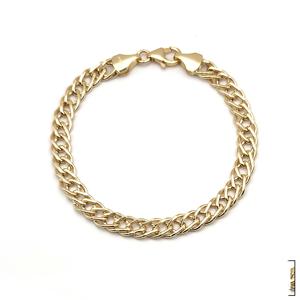 [GB] 이태리 더블 커브 17cm 체인 14K GOLD 팔찌 LWB24040G