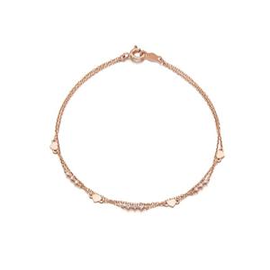 [GB] 하트 화이트 스톤 두줄 18K GOLD 팔찌 LWB17056G