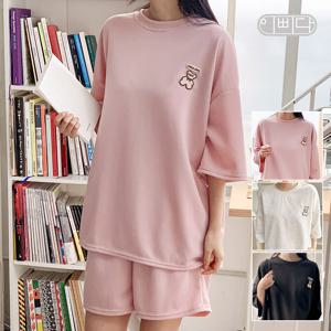 벨라도나 여성 여름 큐티베어 솔리드 반팔티 반바지 투피스세트 썸머셋업 IBBD25_DS66