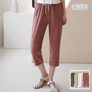 여성 여름 피부에 닿는 순간 쿨링 쾌적 면혼방 인견 7부 이지팬츠 IBBD25_PR5-2