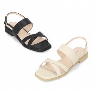 [정상가 159000원]  인텐스 여성 X스트랩 플랫 샌들 2cm LCWW00I426