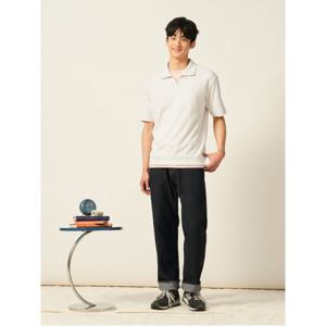 강연 밀라노 하프집업 스웨트 반소매 티셔츠  아이보리 (BC5442C190)