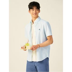 시어서커 솔리드 반소매 셔츠  라이트 그린 (BC5465C41L)
