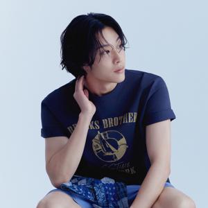 레터링 그래픽 반팔 티셔츠 (네이비) (BBNPMB202AQFM)