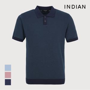 [INDIAN] 냉감폴리혼방 배색 폴로니트_MIUBS4M2381