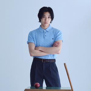 [Online Exclusive] 코튼 케이블 폴로 반팔 스웨터 (라이트블루) (BBWTMO204ALFM)