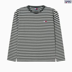 타미진 남성 TOMMY 뱃지 스트라이프 티셔츠 T32F1TTO41TMT1-B