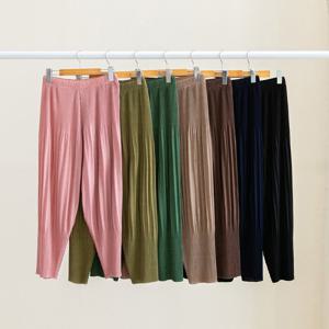 [브리치] 미즈큐즈 / 1 + 1 찰랑 무지 밴딩 플리츠 주름 배기 팬츠 7color