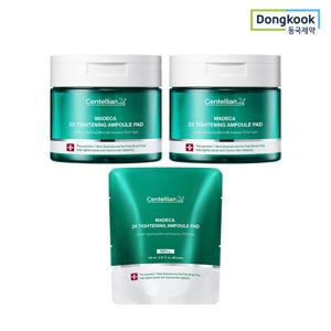 마데카 더블 타이트닝 앰플 패드 2개+리필 60매 1개 모공 피부 탄력 미백 주름케어 광채 리프팅