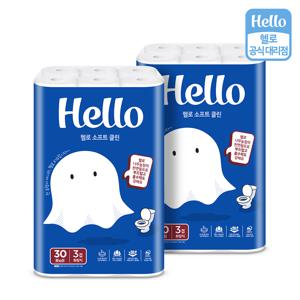 소프트 클린 3겹 천연펄프 화장지 27m 30롤 2팩