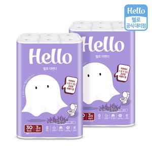 순수 라벤더 3겹 천연펄프 화장지 30m 30롤 2팩
