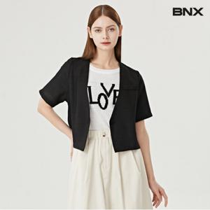 정상가:59,000원 | 원버튼 노카라 심플 여성 숏 반팔 자켓 (BW2JK001L0)