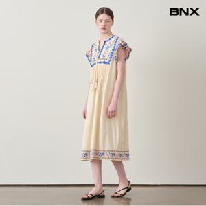정상가:139,000원 ㅣ 에스닉 포인트 셔링 포인트 반팔 원피스 (BX2OP037L0)