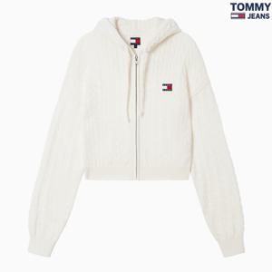 타미진 여성 TOMMY 뱃지 후드집업 케이블 가디건 T32F0KCD31TWT1-B