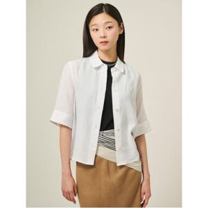 [25SS]리넨 반소매 셔츠  화이트 (BF5365C011)