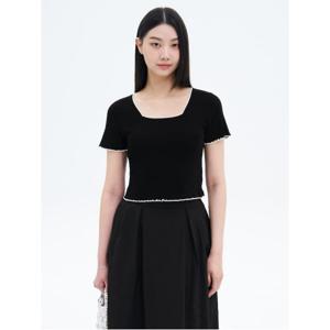 스퀘어넥 크롭 풀오버  블랙 (355451LYM5)