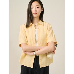[25SS]리넨 혼방 돌먼 반소매 셔츠  옐로우 (BF5465C08E)