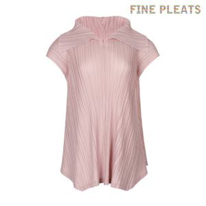 [FINE PLEATS] 피네 플리츠 캡소매 빅카라 탑 핑크