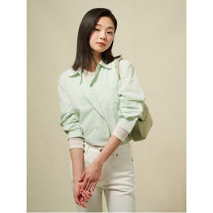 [25SS]훌 변형 스트라이프 셔츠  애플그린 (BF5364C01K)
