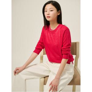 [25SS]리넨 혼방 긴소매 풀오버  마젠타 (BF5451C03W)