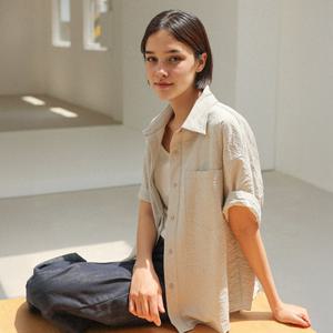 케니 스트라이프 하프 셔츠