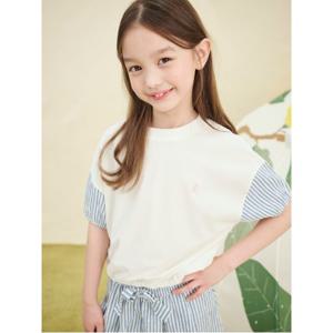 핫썸머 여아 반팔 그래픽 티셔츠 세트 - 아이보리