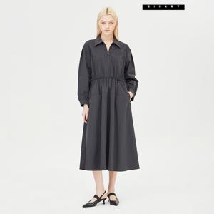 하프 집업 벨티드 롱 원피스 SAOP32431