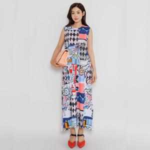[최초가 187000원] 고양이 민소매 롱 드레스 (AHMPDL04)-WHITE